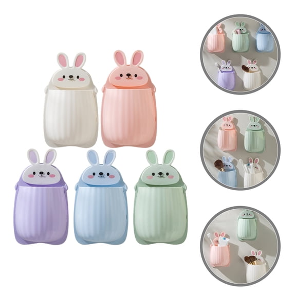 FOMIYES 5Pcs Wall Mounted Storage Organizer Box Assorted Colors Easy Installation No Drilling for Home Use