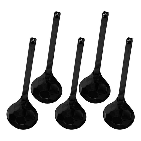 Raindrops Tableware Spoon Black 5Pcs 8.2x2.4x0.2In