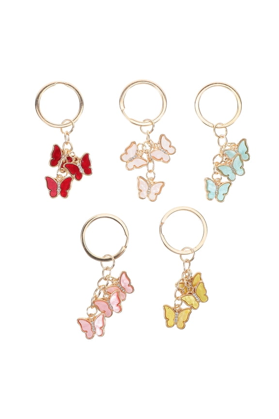 5Pcs Cute Butterfly Keychain Accessories for Car Bag and Backpack
