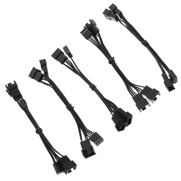 Raindrops 5pcs CPU Fan Splitter Extension Cable Computer Fan Pin Connector