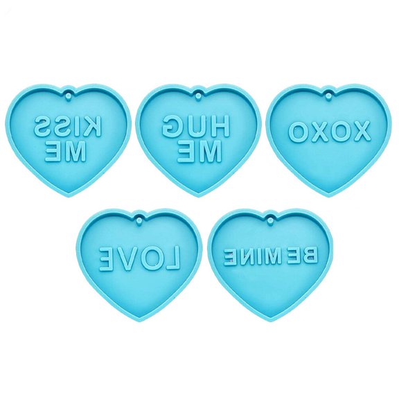 Raindrops Keychain Pendant Molds, 5Pcs, Sky-Blue, for Projects