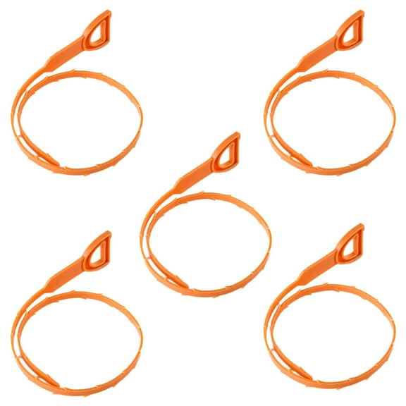 Raindrops 5Pcs Orange Drain Cleaning Tool Flexible Drain Remover for Sink and Tub Clogs