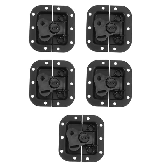 FOMIYES Durable Butterfly Twist Latches Black for Wooden Boxes and Suitcases 5Pcs