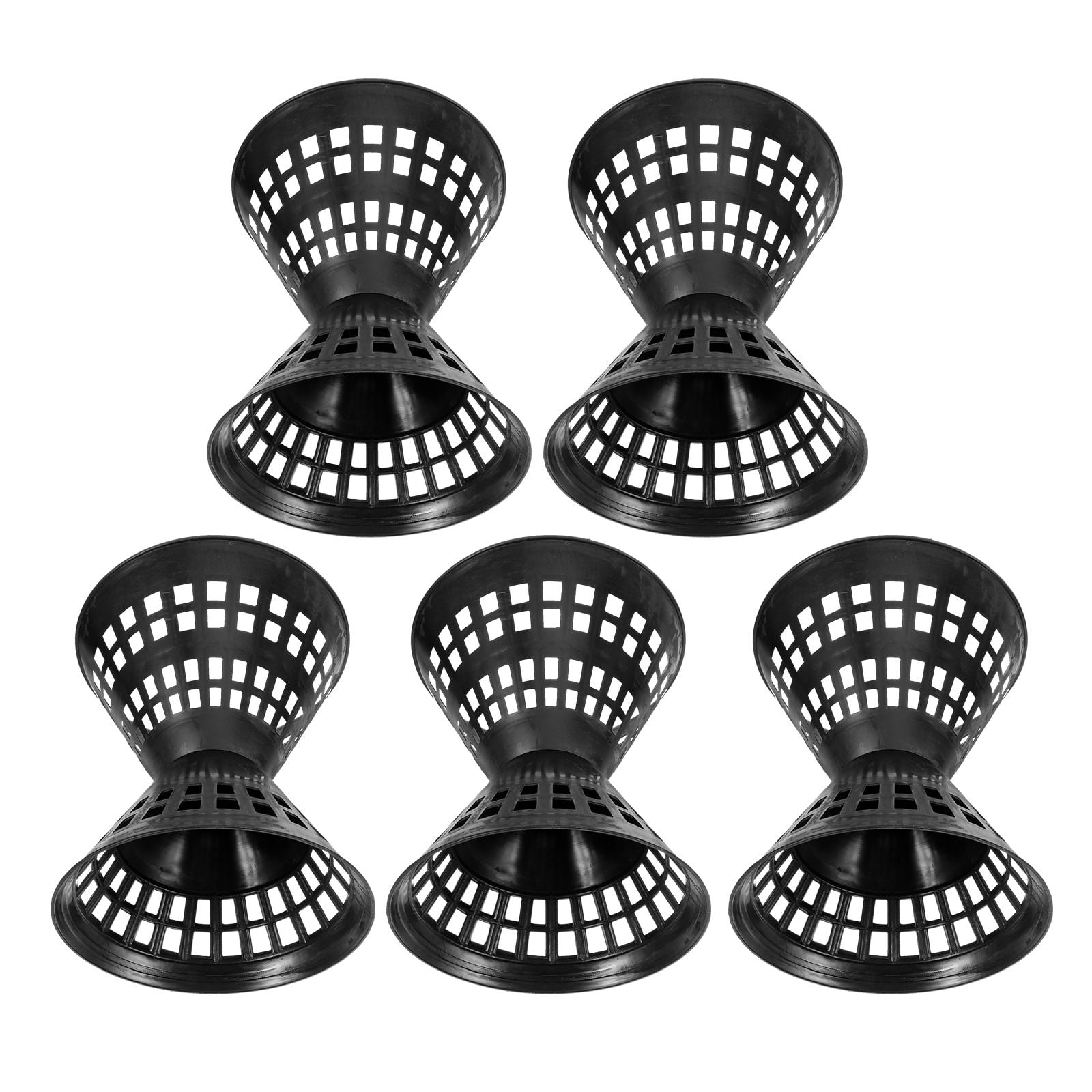 Raindrops Black Plastic Flower Bouquet Holders, 5-Pack for Wedding Centerpieces, Floral Arrangements, and Table Decorations