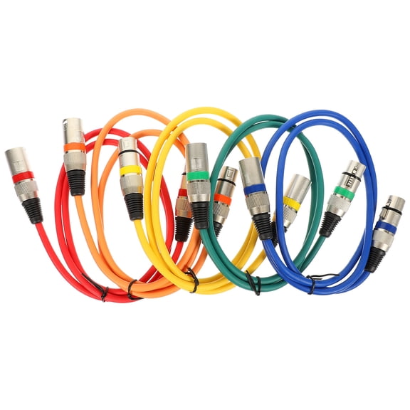 Raindrops 5pcs Male-to-female Connecting Cables Extension Cables Microphone Line Replacements