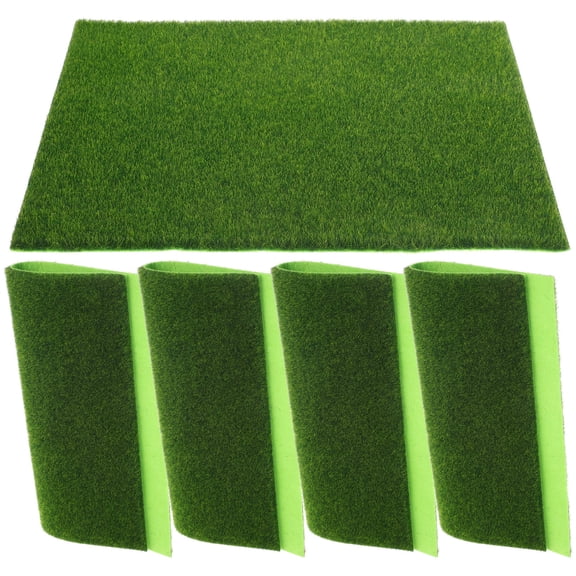 Raindrops 5-Pack Mini Artificial Grass Turf for Landscape Garden Decor, Fake Grass Landscaping Props