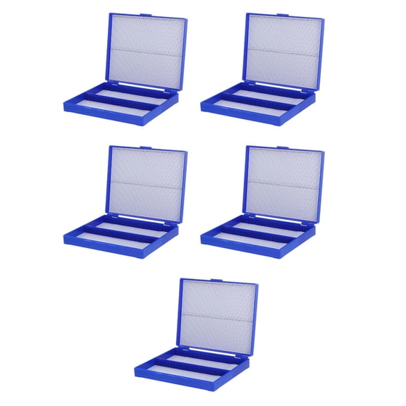 Raindrops 5pcs Microscope Slide Organizer 100 Slots Microscope Slide Storage Organizer Reusable Specimens Box Laboratory Microscope Slides Holder
