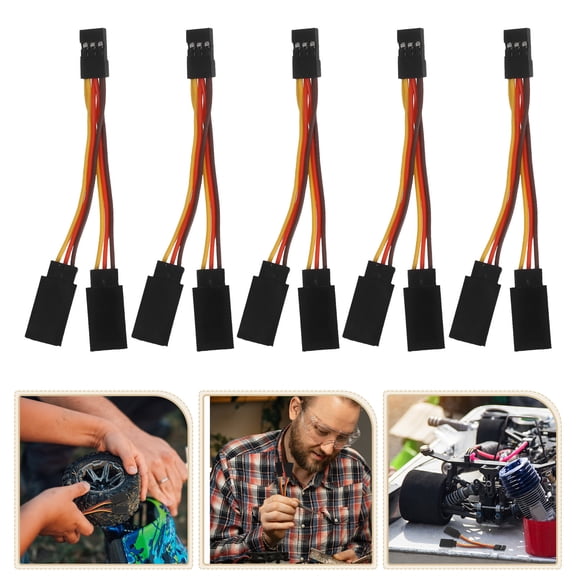 FOMIYES 5-Pack Ultra Short Extension Cables for RC Cars, High-Density Wire and Signal Transmission