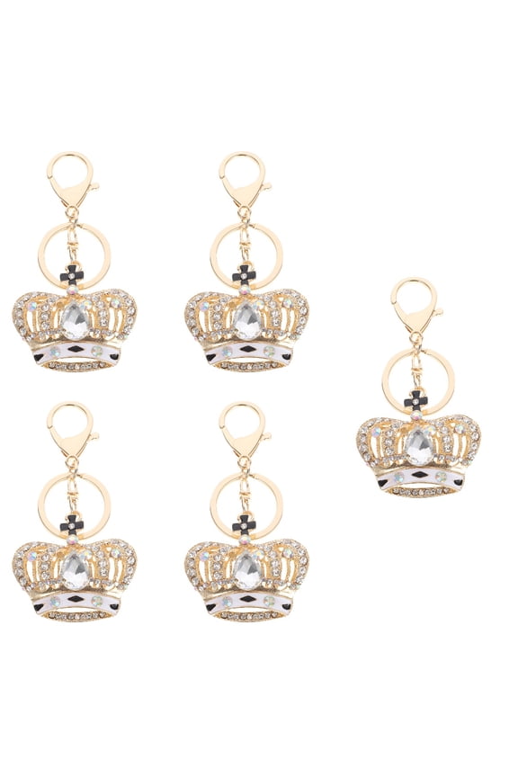 5-Pack Sparkling Crystal Keychains, Stylish Key Accessories for Handbag Charm and Decorative Use