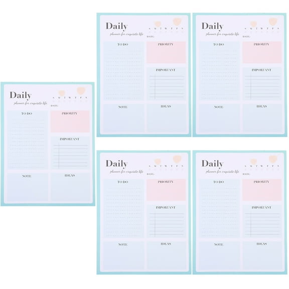 Raindrops 5pcs Tearable Memo Pad Schedule Planning Book Portable Daily Planner Students Stationery