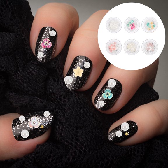 Raindrops DIY Manicure Charms Assorted Colors Steel Plastic Flower Decor