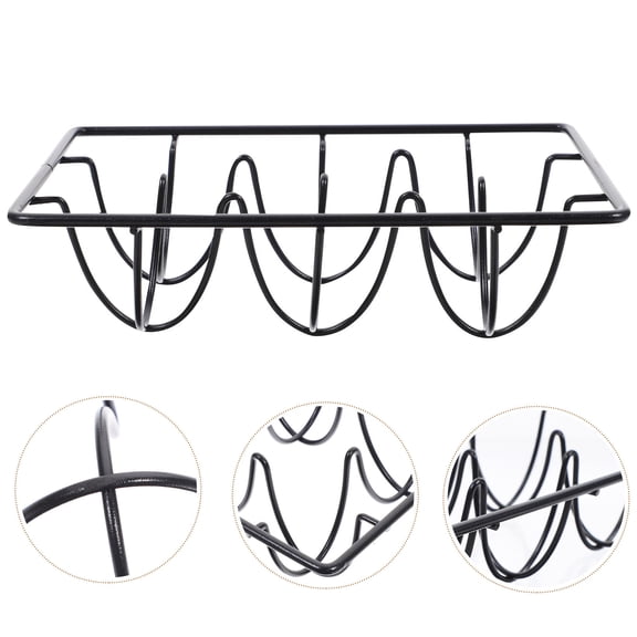 Raindrops 6 Compartment Wire Egg Holder Tray Metal Dispenser Rack Storage Display Rack (Black)