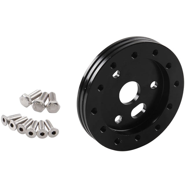 1 Black Billet Riser Hub for 5-hole Steering Wheel 3-Bolt 1 Black Billet Riser Hub for 5-hole Steering Wheel 3-Bolt
