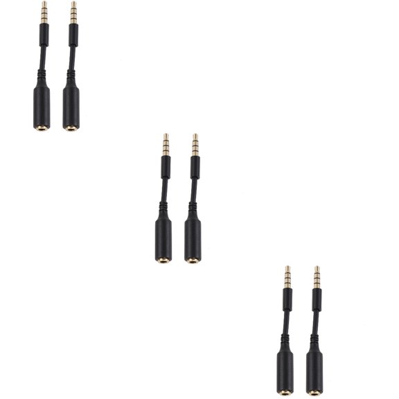Raindrops 6 PCS 3.5mm Stereo Audio Male to Female Extension Cables Earphone Extension Lines for Phone Tablet Media Player