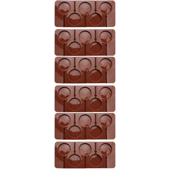 Raindrops 6-Piece Round Silicone Lollipop Molds for Chocolate Candy Baking and Crafting Tools