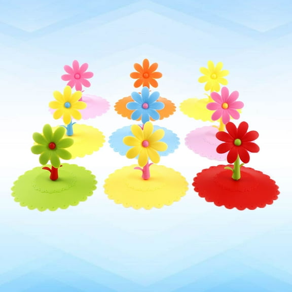 Raindrops Leak-Proof Suction Seal Cup Lids Random Color 6PCS