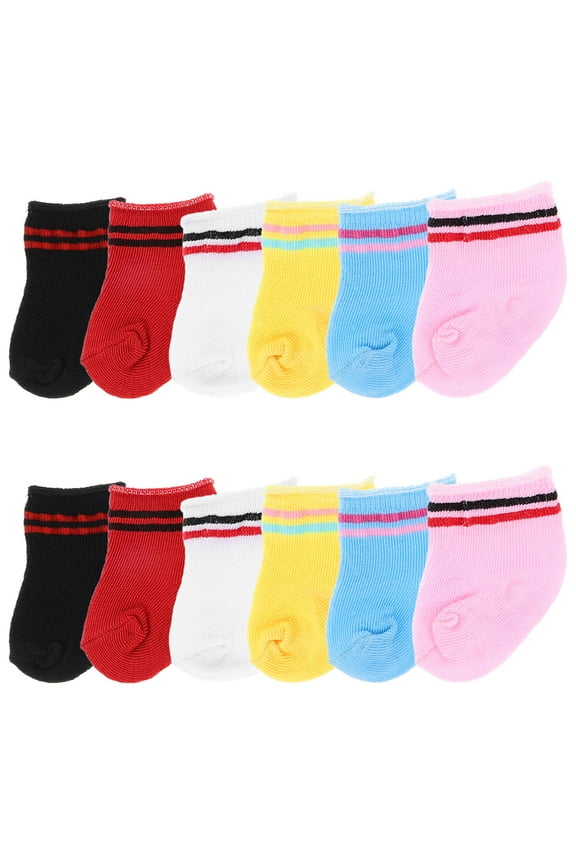 6 Pairs Colorful Doll Socks Soft Cotton Ankle Socks For Dolls And Accessories