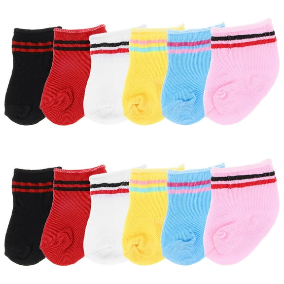 Raindrops 6 Pairs Colorful Doll Socks Soft Cotton Ankle Socks For Dolls And Accessories