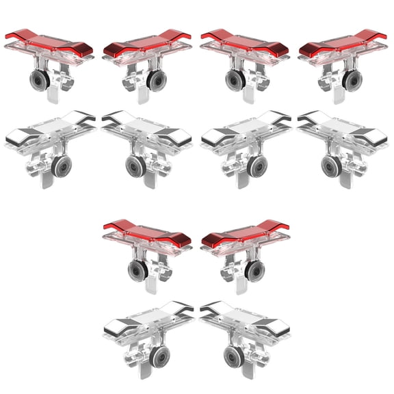 Raindrops 6 Pairs of Mobile Game Metal Controller Game Buttons Game Shortcut Button Handle Aim Key Joystick Shooter (1 Pair E9 Red Handle + 1 Pair E9 Silver Handle)