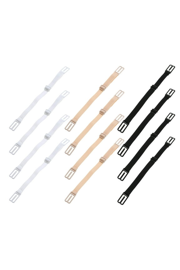Assorted Color Adjustable AntiSkid Bra Straps Replacement for Women 6 Pairs Nylon Elastic