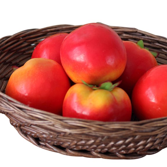 Raindrops 6-Piece Faux Tomato Decorative Set for Home, Kitchen, Party, and Display - Perfect for Showcase Decoration