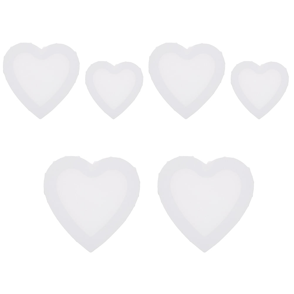 Raindrops  6 Pcs Artist Practicing Frames Heart Shaped Canvas Boards Child White