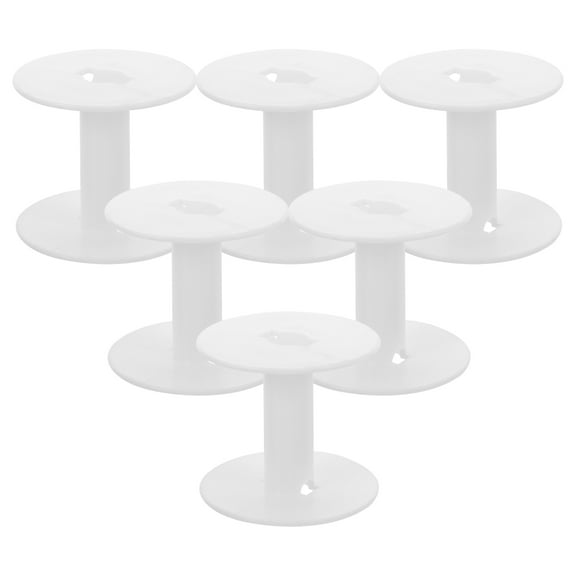 Raindrops 6 Pcs Bobbins Embroidery Thread Plastic Reel 8.80X8.80X8.00CM White