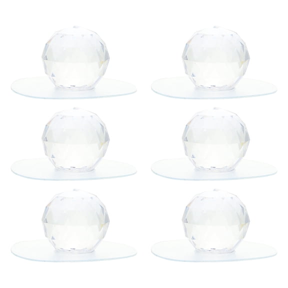 Raindrops 6 Pcs Cabinet Handles Rattan Knobs Reflecting Sphere Transparent