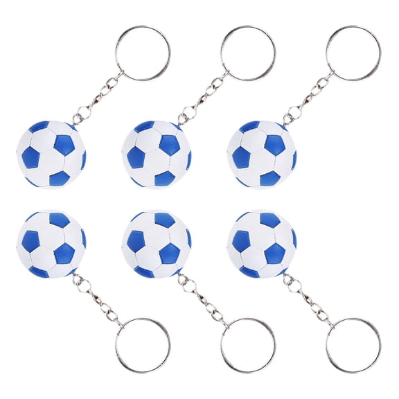 Raindrops Portable Soccer Pendant Keychain Set for Female Friends, 6 Pieces, 3.5 Inches Each