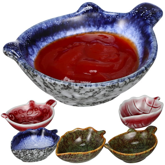 Raindrops 6 Pcs Ceramic Small Bowls for Dessert Snack and Dipping Sauce at Home Use