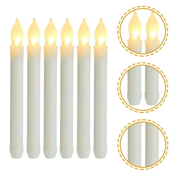 Raindrops  6 Pcs Christmas Flameless Candle Decor Halloween Candles White