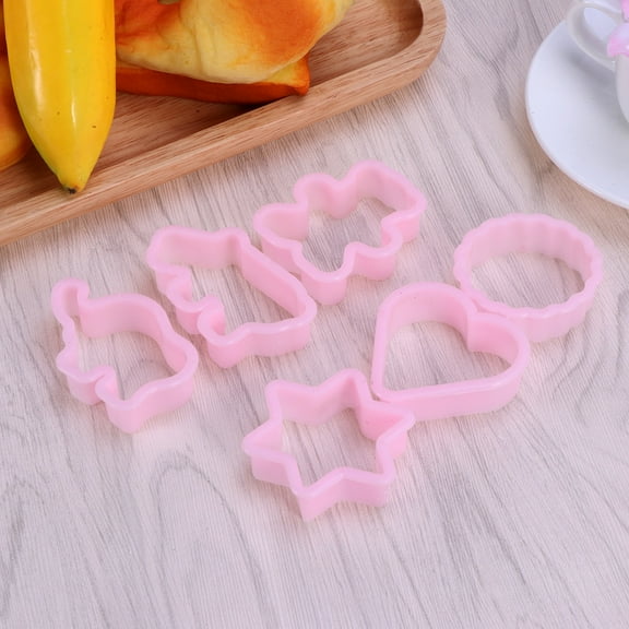 Raindrops 6 Pcs Cookie Cutter Set Plastic DIY Baking Mold for Christmas Birthday Wedding Party(Pink)