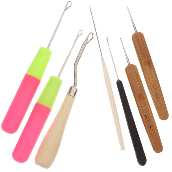 Raindrops  6 Pcs Crochet Set Hook Barber Hair Tool Lightweight Needle
