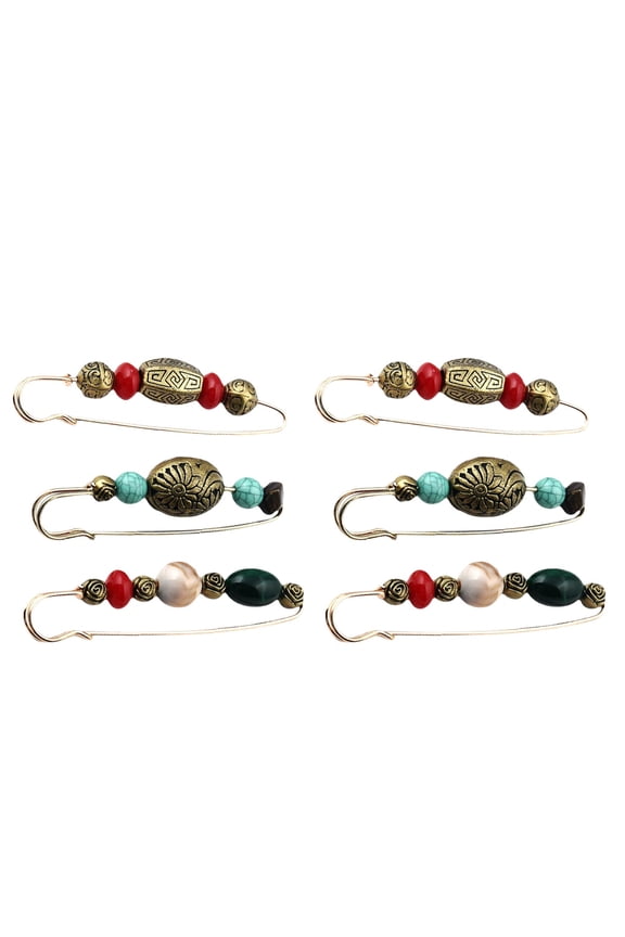 6 Pcs Decorative Safety Pin Large Retro Miss Bride