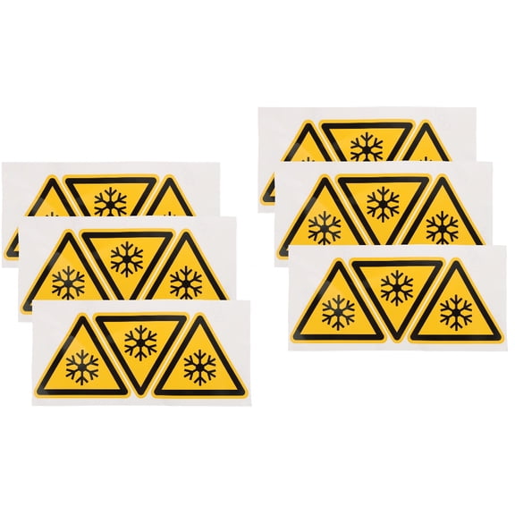 Raindrops 6 Pcs Equipment Low Temperature Label Warning Sticker Caution Label Sticker Low Temperature Labels