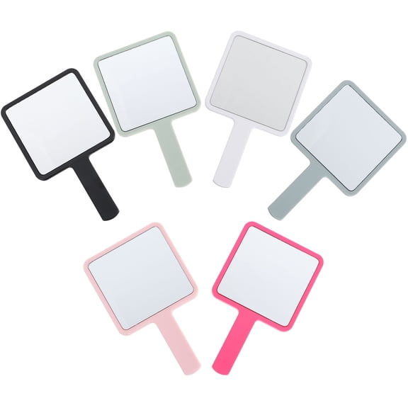 Raindrops 6Pcs Compact Handheld Mirror Women Girls Makeup Mirror with Plastic Handle