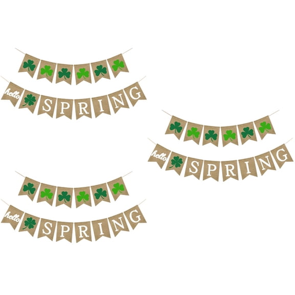 FOMIYES Four-Leaf Clover Burlap Gar St.patrick Day Decor Assorted Colors 6Pcs