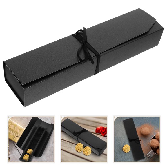 SHOWERORO 6Pcs Black Truffle Boxes with Elegant Packaging for Classifying and Storing Sweets