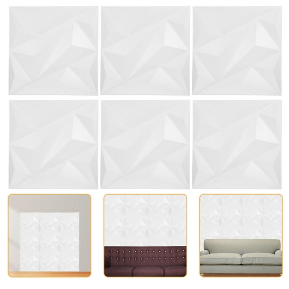 Raindrops 6 Pcs Plastic 3D Wall Panel Interior Decor Geometric Wallpaper Indoor