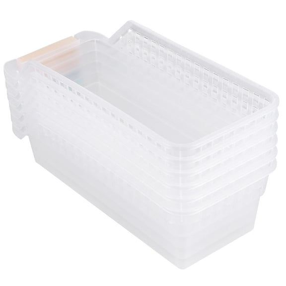 Raindrops 6 Pcs Rustproof Cabinet Sorting Basket Storage Plastic Storage Holder Sundries Container Organizer for Kitchen Fridge Egg Vegetable (Random Color)