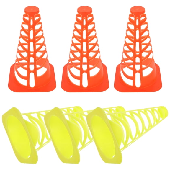 CHICHUMID 6Pcs Small Plastic Traffic Cones for Soccer Practice and Roller Skating Obstacle Marker Use