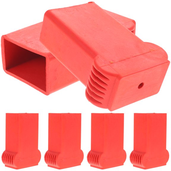 LABRIMP 6-Pack Red Rubber Step Ladder Feet Covers for Enhanced Grip and Floor , Anti- Ladder Accessories