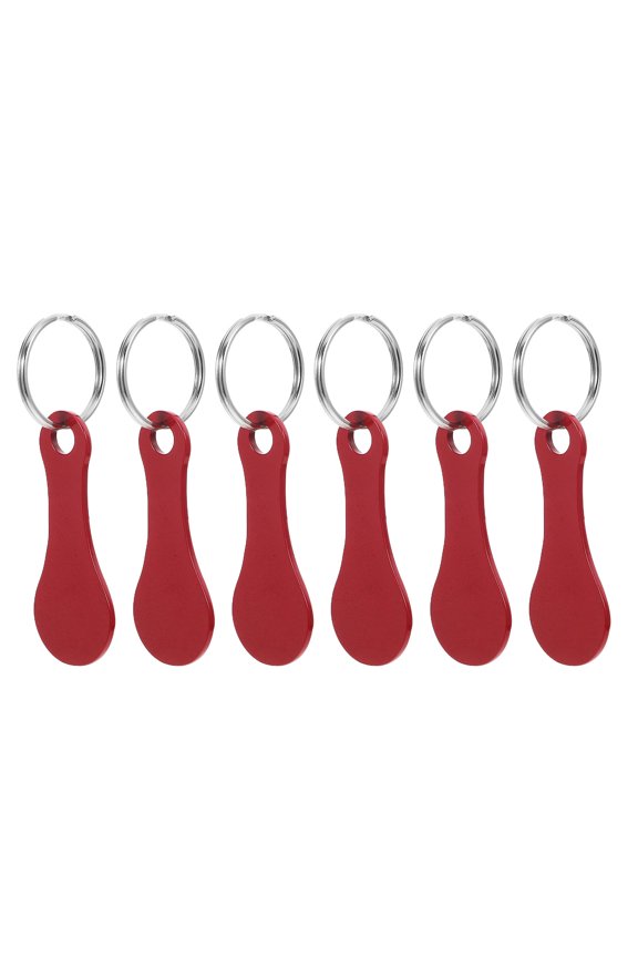 6 Pcs Supermarket Cart Token Key Ring Stainless Steel Keychain