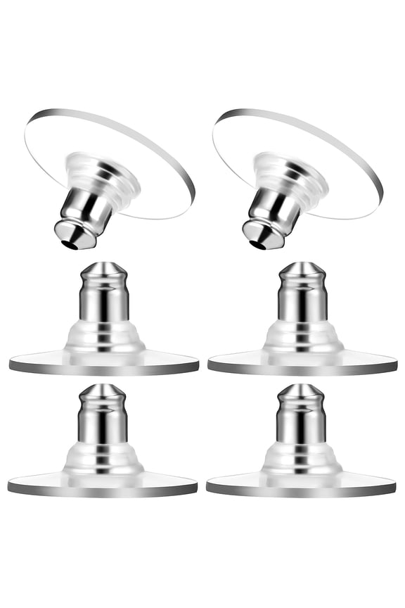 6 Pcs Transparent Silicone Earring Backs Safety Backings Clear