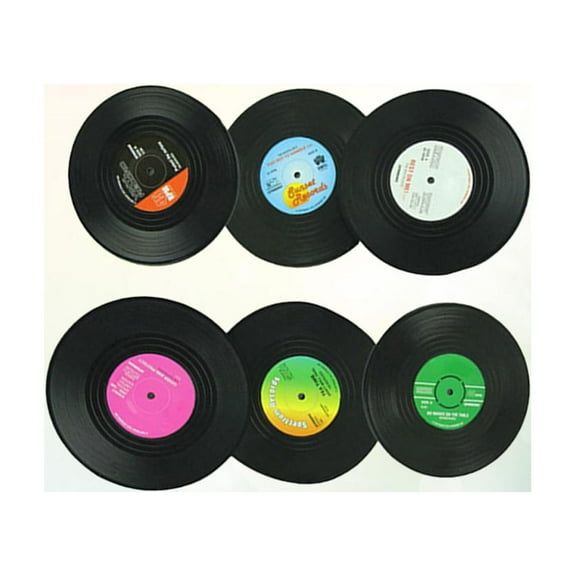 Raindrops Vintage Vinyl Record Coasters for Home Drink Protection 6Pcs