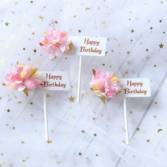 Raindrops 6 Pieces Paper Cake Toppers for Birthday Decor Perfect for Happy Birthday Celebrations with Lovely