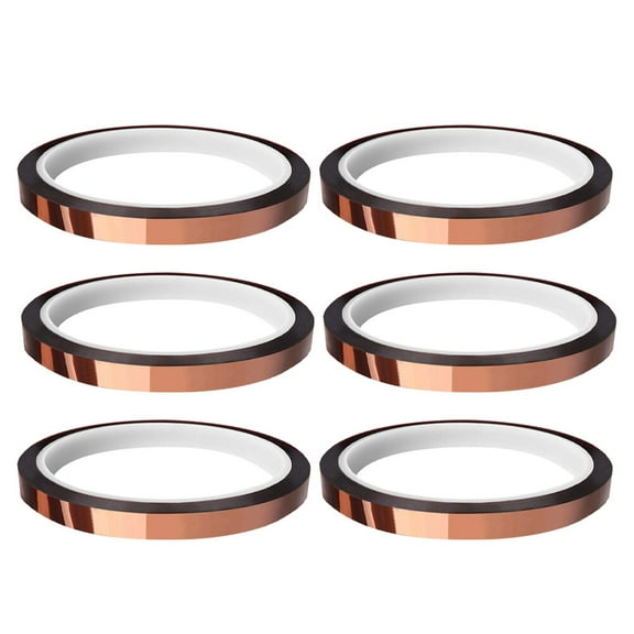 Raindrops 6 Rolls Anti-Static Tape Insulation Golden Polyimide High Temperature Resistance Home Use Cable Cladding