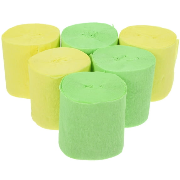 Raindrops 6 Rolls Multi-Function Crepe Paper for Elegant Party Accessory Yellow and Green Assorted Color