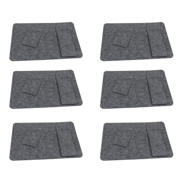 Raindrops 6 Sets Felt Table Mats Polyester Heat Resistant for Home Dining Rectangular Dark Grey 17.7*11.8*0.08in