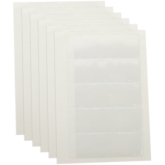 Raindrops 6 Sheets Adhesive Index Card Pockets with Cards Transparent Label Holders Library Card Pockets
